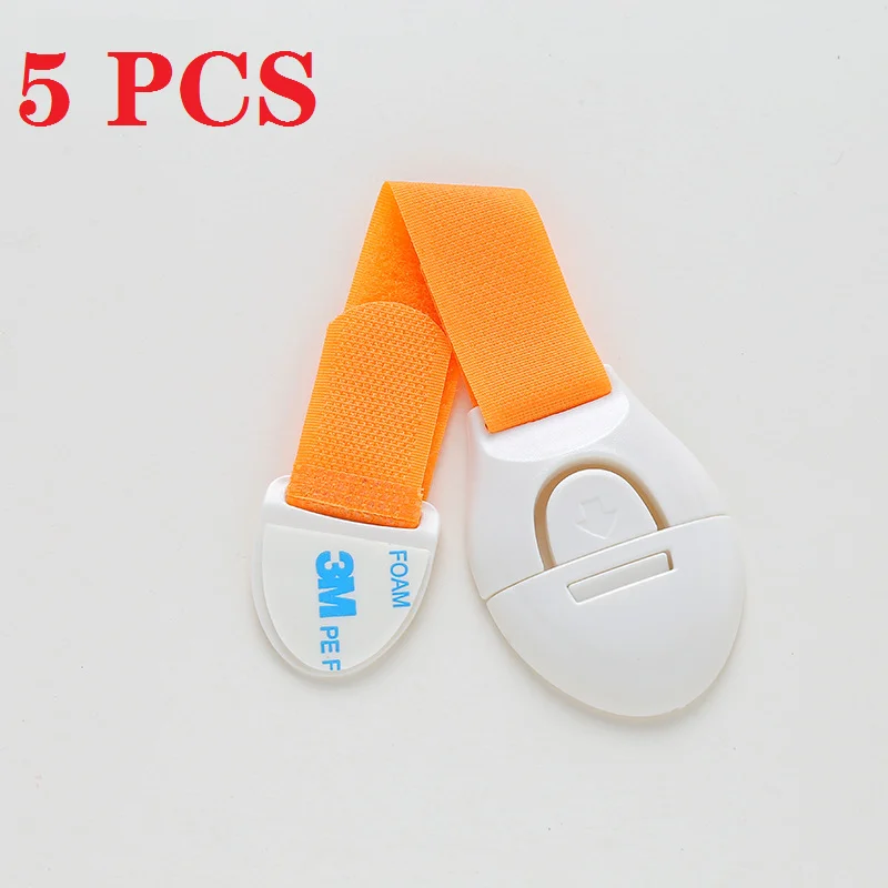 orange safety lock 5 шт. замок для ящика для детей, детская безопасность, детская Пряжка для двери, предотвращает открывание ящика, шкафы, защита от защелкивания рук - Цвет: orange safety lock