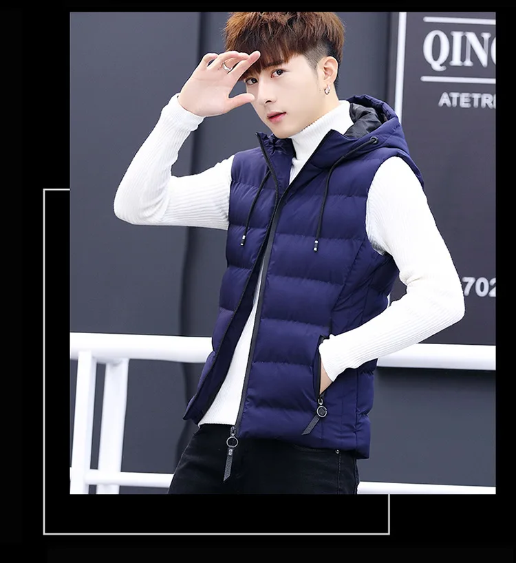 Стиль хлопчатобумажная стеганая одежда жилет мужской осенний и зимний тренд Повседневный теплый мужской жилет пальто