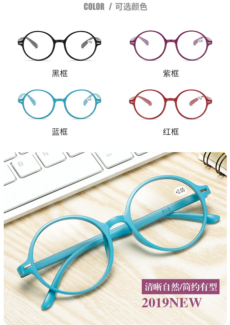 Винтажные круглые цветные очки для чтения, мужские и женские компьютерные оптические очки по рецепту, антибликовые+ 1,0+ 2,0+ 3,0 4,0 405