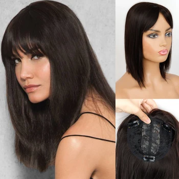 

LISI GIRL 11-Inch Straight Hair Extension Piece With Bangs For Thinning Female Hair