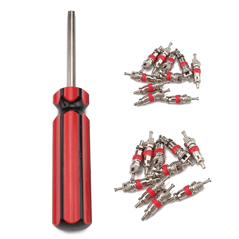 20 Valve Cores 1 Core Remover Tool Tire Valve Core Belt Removal Tool For Car Bicycle Motorcycle Wheel Tire Wheel Repair Install 20 Valve Cores 1 Core Remover Tool Tire Valve Core Belt Removal Tool For Car Bicycle Motorcycle Wheel Tire Wheel Repair Install