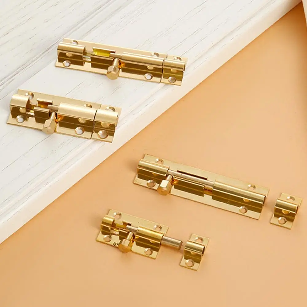 Door Barrel Bolt Lock Copper Slide Lock, 2 Pack Barrel Bolt Door Latch with Screws for Door, 2.5 Inch