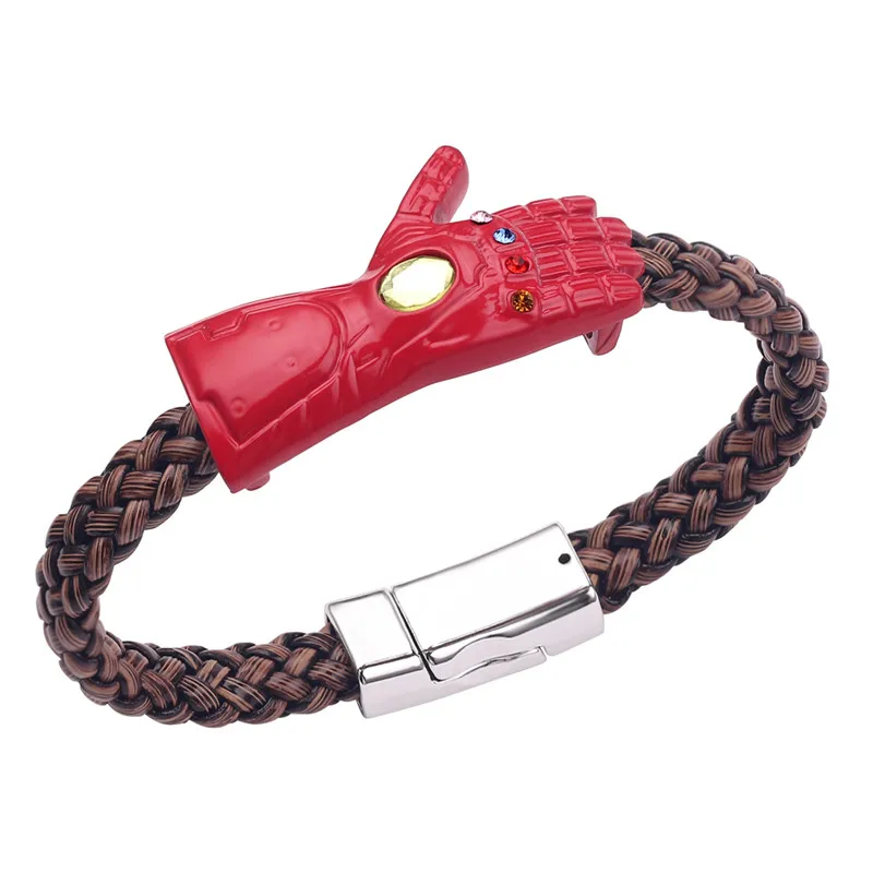 Кожаный браслет «мстители», «Железный человек», «Черная Пантера», «Капитан Америка», винтажный плетеный браслет Marvel ручной работы, браслет для мужчин - Окраска металла: SL450