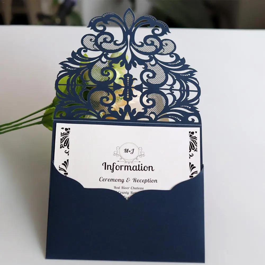  10Pcs Wedding Cards European Style Laser Cut Greeting Cards For Birthday Party Wedding Invitations  - 4.00043E+12