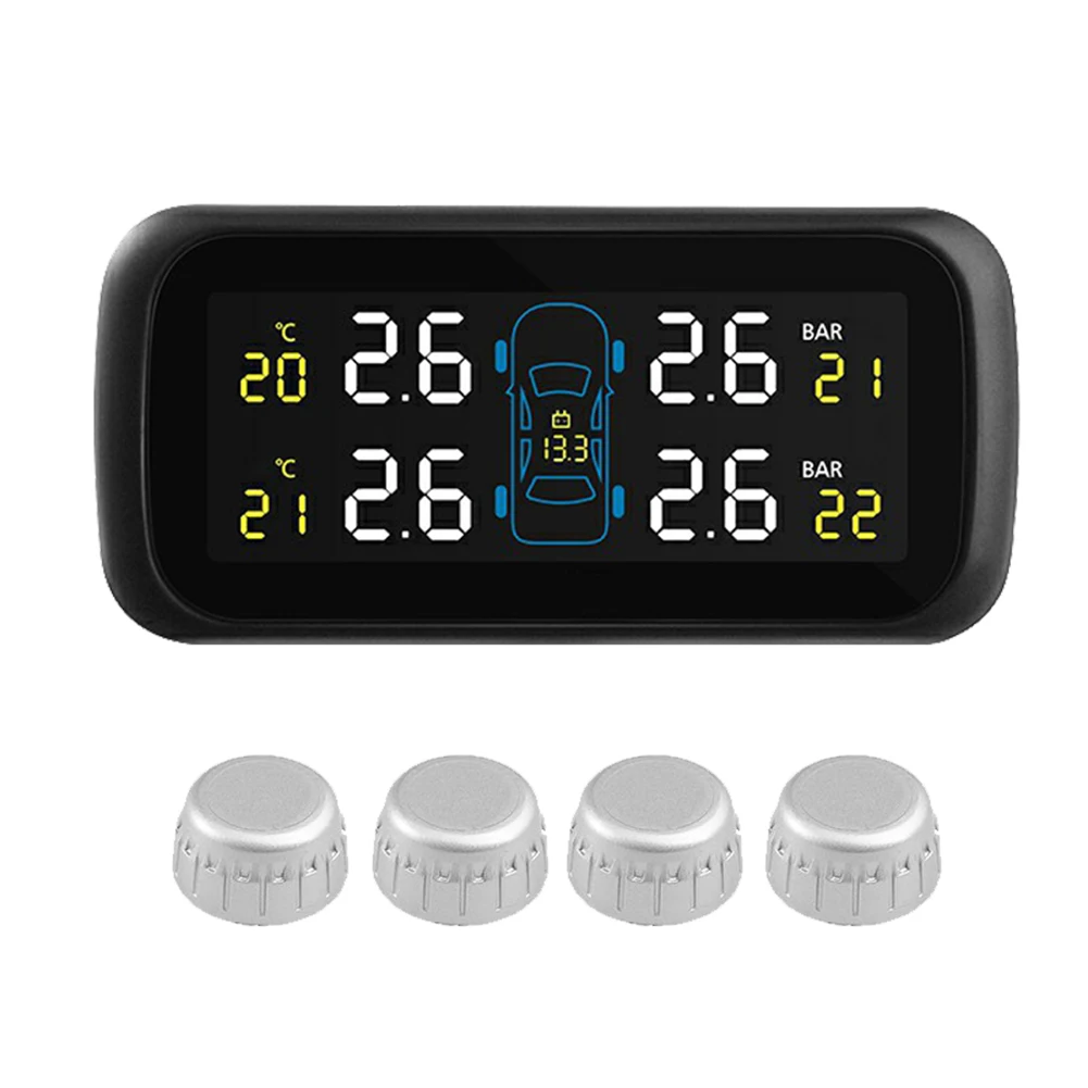 Автомобильная беспроводная система контроля давления в шинах TPMS с 4 внутренними