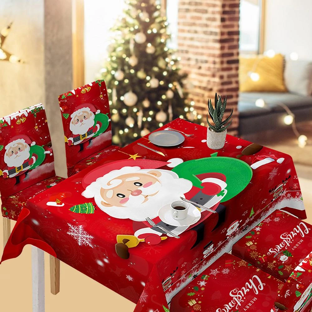 2022 Christmas Fashion Covers New Year 2022 Christmas Decoration For Home Hot Fashion Santa Claus  Tablecloth / Chair Cover Waterproof Rectangle Dust Proof|Tablecloths| -  Aliexpress