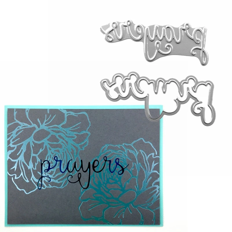 Prayers Word Hot Foil Plate+Die Cut for DIY Scrapbooking Embossing Crafts Cards Decoration New 2019 | Дом и сад