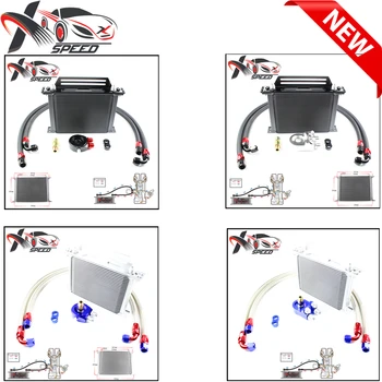 

Universal 28 row oil cooler AN10 28 rows engine radiator + Sandwich Oil filter Adapter kit XXUOL28-5SL/BK