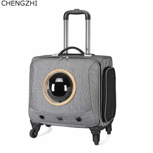 1 CHENGZHI Pet чемодан на колесиках, вертушка на колесиках, маленькая кошка, собака, чемодан для путешествий на колесиках, 18 дюймов, для домашних животных, для переноски багажа - Цвет: 1