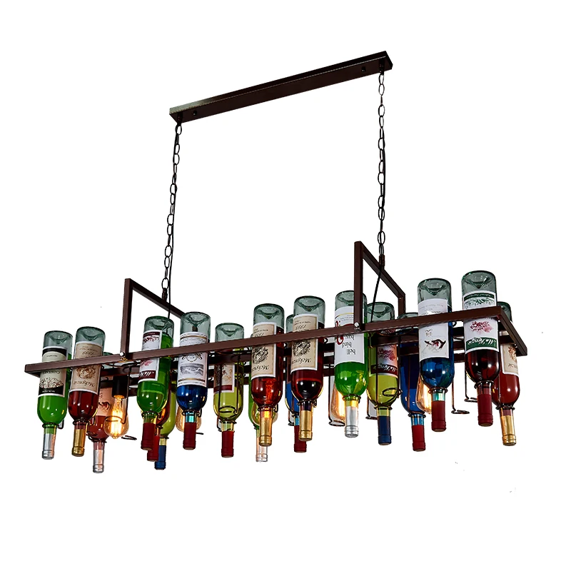 

Originality Personality Wine Bottle Chandelier Continuous System Bar Restaurant Decoration Lamp