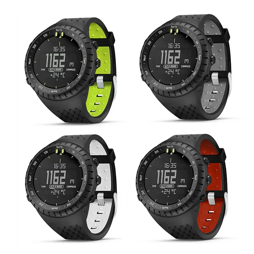 

Tow-tone Silicone Sport Watch Strap Wrist Band Strap For SUUNTO Core Outdoor Sports Watch Strap Accessories with Protective Case