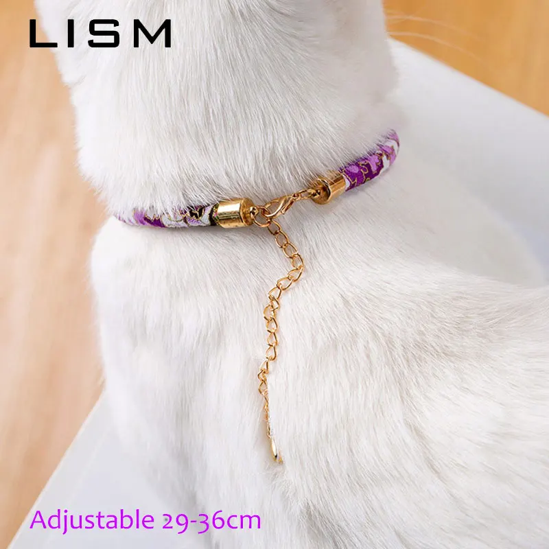 Adjustable 29-36cm Pet Cat Collar With Bell Charm Necklace Collar For Cats Kitten Small Dogs Chihuahua Collars Pet Accessories