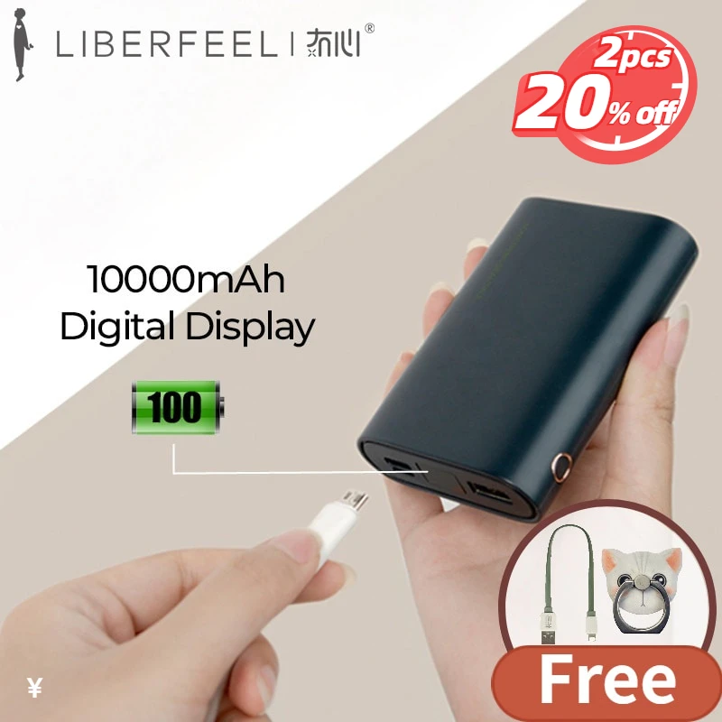 Liberfeel Maoxin портативное мини зарядное устройство с цифровым дисплеем 10000 мАч