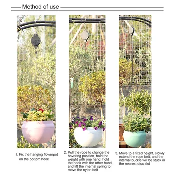 

Retro Hanging Garden Basket Pull Down Hanger Retractable Pulley Baskets Plant Pots Hanging Basin Retractable Hook