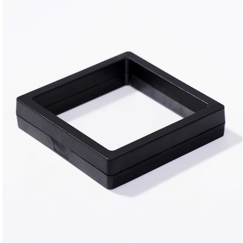 Photo Frame Acrylic Display Holder Display Case DIY Still Life Display Photo Frame PE Film Dustproof Exhibition Decoration Suspended Floating Ring Earrings Display Rack Case