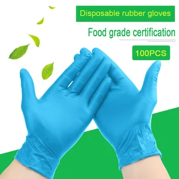 

100 Piece/Set Non-slip Disposable Nitrile Gloves Waterproof Disposable Latex Gloves Thicken Garden/Kitchen/Dishwashing Gloves
