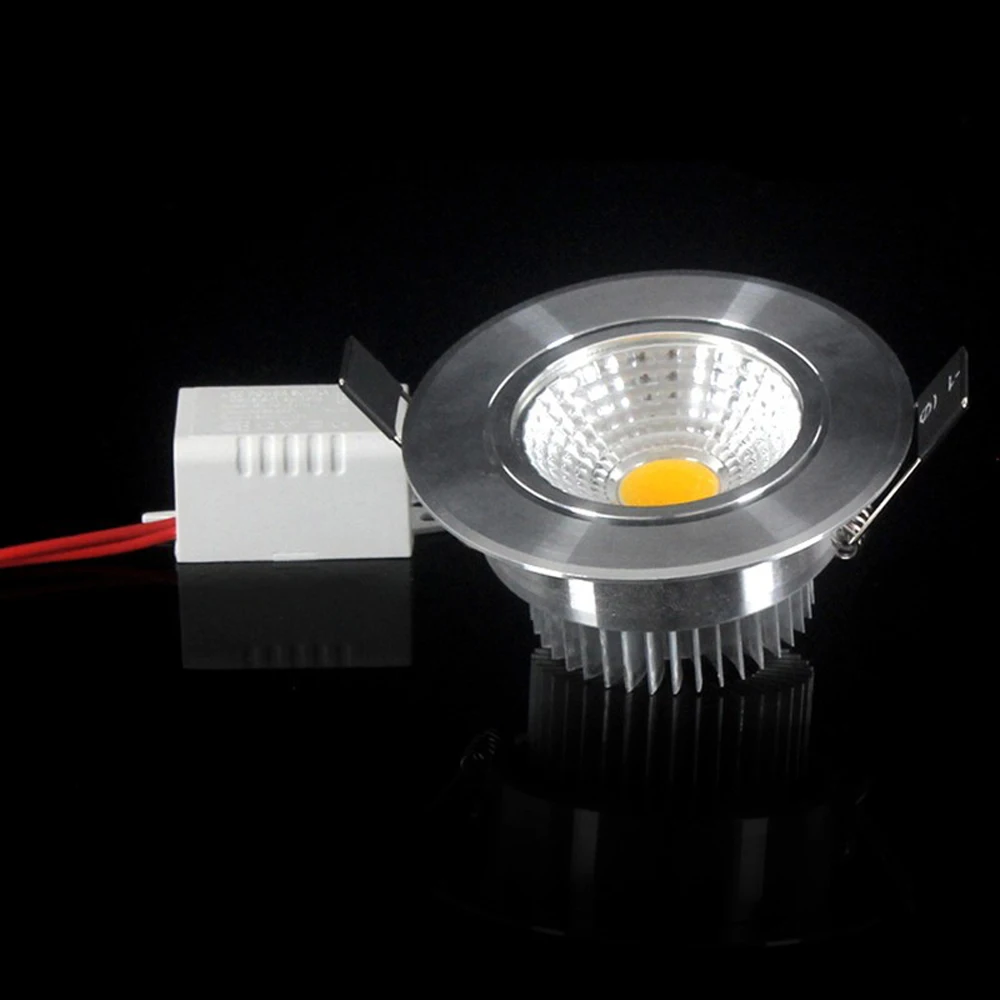Светодиодный светильник с регулируемой яркостью, COB 3W, 5 Вт, 7 Вт, потолочный светильник, точечный светильник AC110/220 В, встраиваемый Точечный светильник для дома