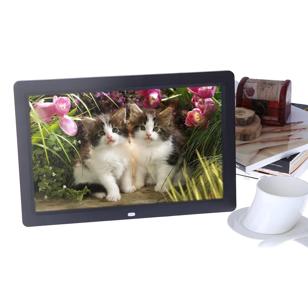 12 ''HD TFT-LCD 1280*800 полноэкранная Цифровая фоторамка Будильник MP3 MP4 видеоплеер с дистанционным управлением