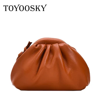 

TOYOOSKY Ins Weaving PU Leather Cloud Bag Soft Wrinkled Dumpling Shoulder Messenger Women Designer Evening Clutches Pouch