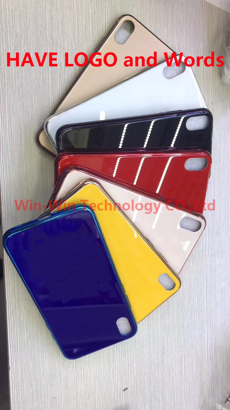 

30pcs/lot With Logo Case for iPhone X XR XS Max Tempered Glass Plating Edge Luxury Phone Cover for iPhone 7 8 6S 6 Plus Case