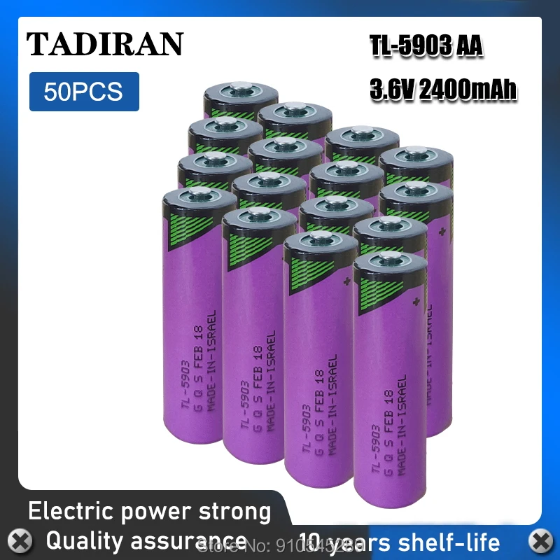 50 шт. для TADIRAN ER14500 LS14500 AA 2400 мАч 3 6 В литиевая батарея фотоэлементов запасного