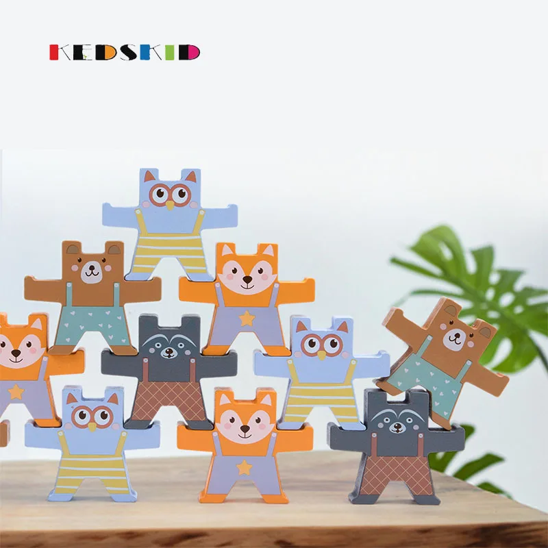  Baby Intellectual Educational Toy Early Childhood Teaching Children's Wooden Toys Bear Balanced Bui - 4000384470763
