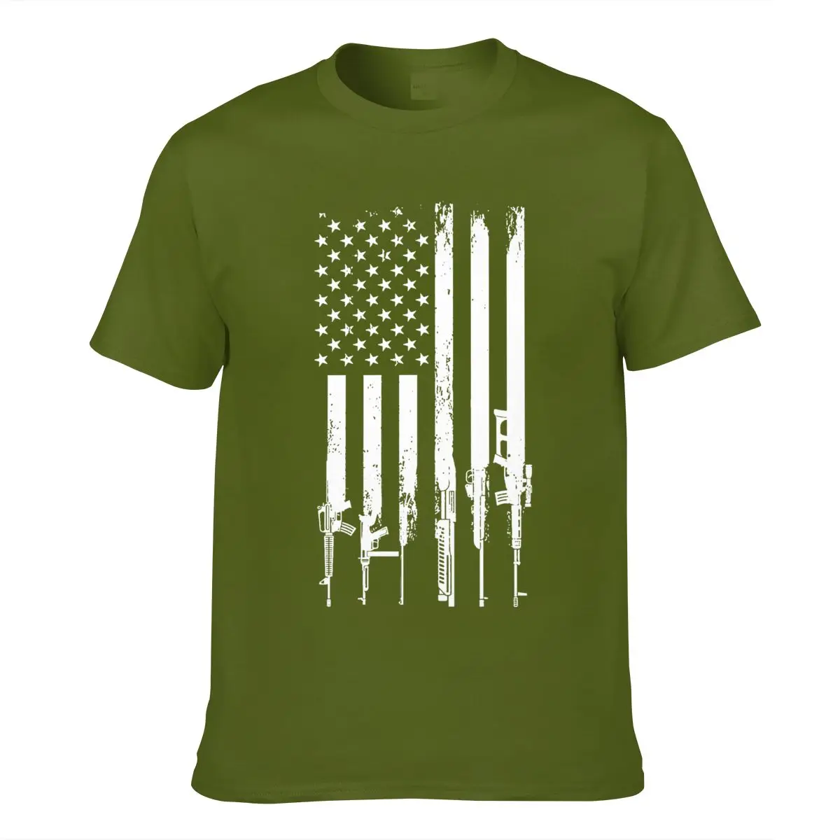 

America Flag Gun Usa Shirt Cool Gift Patriotic 2nd Amendment Rifle Men's T-shirt