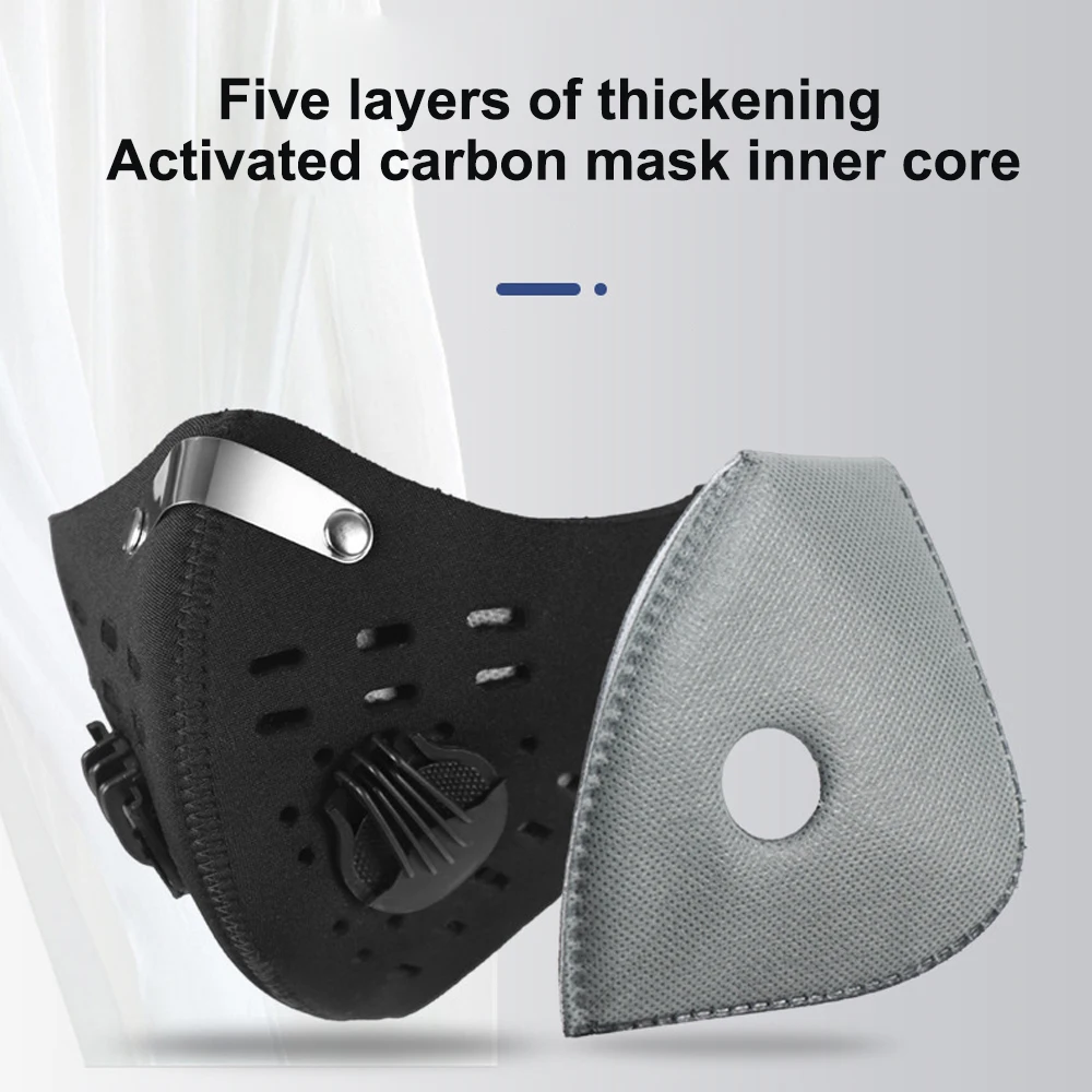

Cycling Face Mask Filter Replaceable Face Masks Filter Pads 5 Layers Activated Carbon Filter Anti-Pollution Bicycle Outdoor Mask