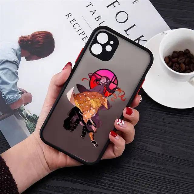 Kimetsu No Yaiba Demon Slayer Anime Phone Cases Matte For iPhone 12 13 Mini 11 Pro XR XS Max 7 8 Plus X Hard PC Back Cover a7