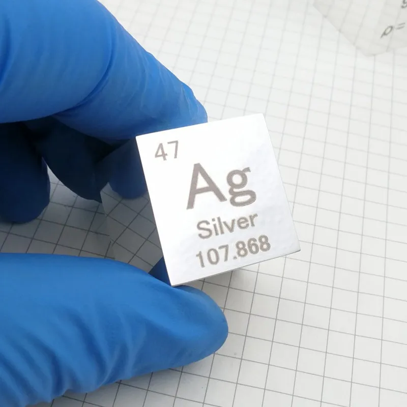 US $399.32 Supply Silver Ag Metal 1 Inch Cube Ag 254x254x254mm Density Cube For Element Collection Specimen Gift