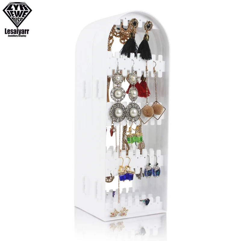 Plastic Clear Earrings Studs Display Rack Jewelry Display Stand Holder Storage Box Jewelry Holders Health & Beauty