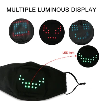 

Lichtgevende Rechargeable Katoen Lichtgevende Masker Koude En Ademend Stofdicht Verdikte Mannen Vrouwen Halloween Party Maskers