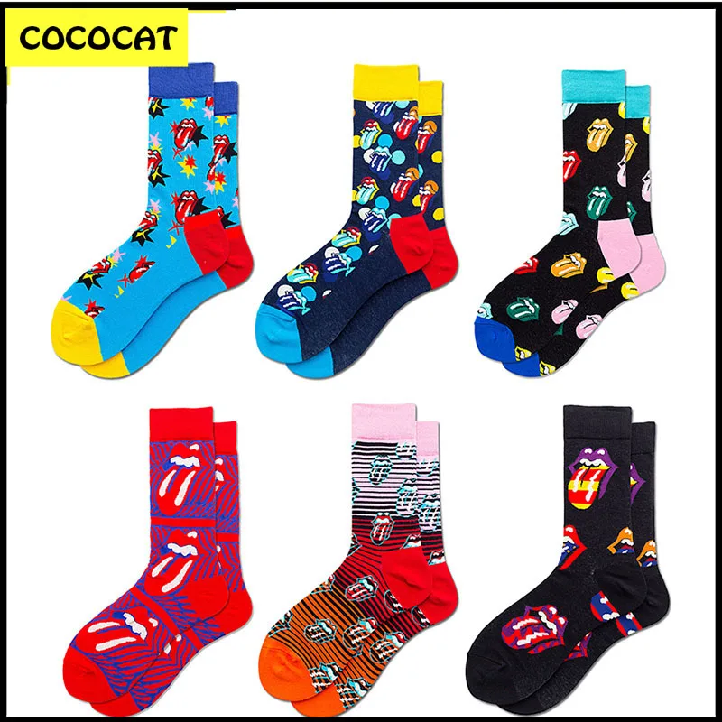 

COCOCAT Over 200 Colors Happy Socks The Rock Tongue Tube Sloth Beatlesocks Streetwear Colorful Cotton Sock Wholesale PH
