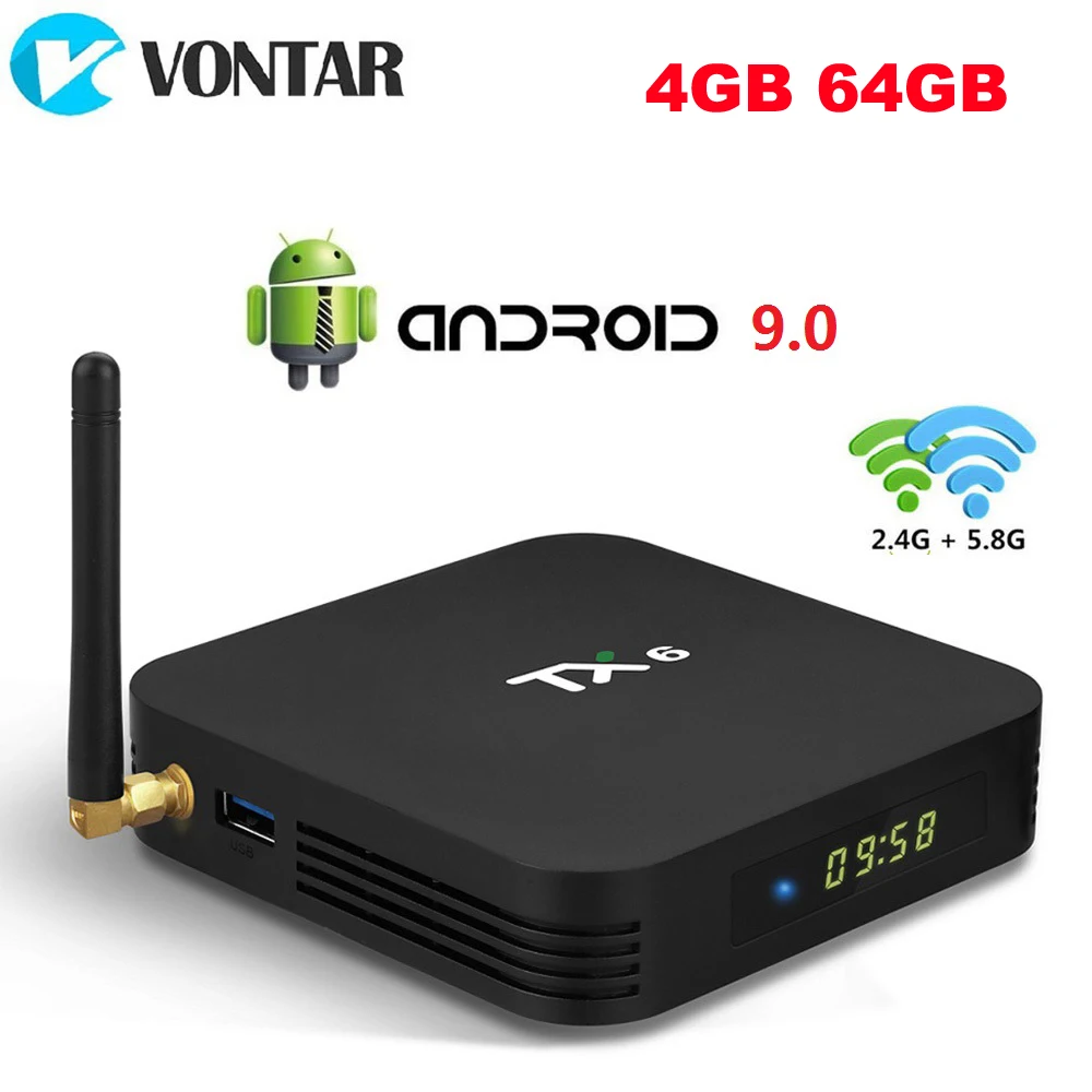 ТВ приставка Android 9 0 TX6 4 Гб RAM 64 5 8G Wifi Allwinner H6 Quad Core USD3.0 BT4.2 4K Google Player Youtube Tanix