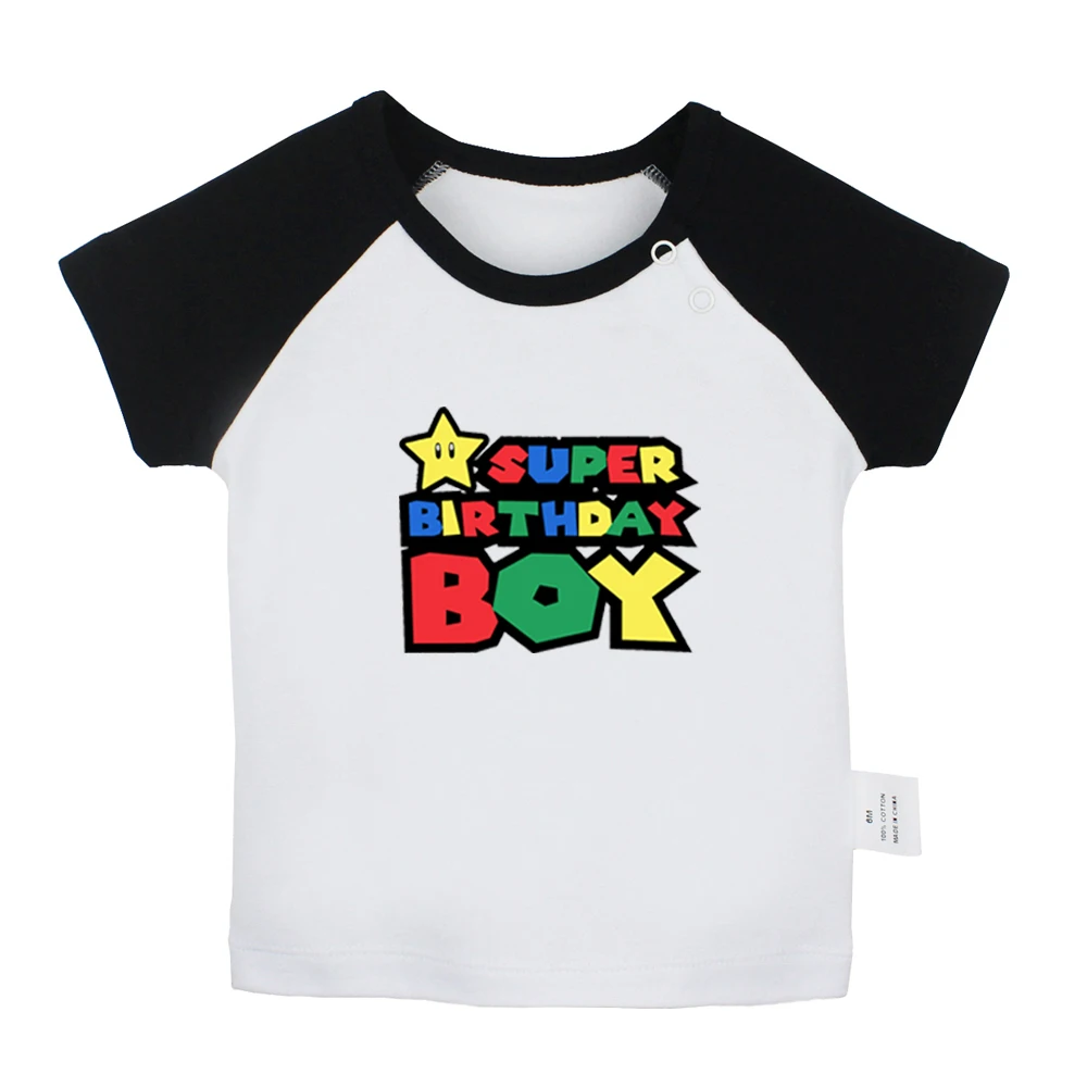 MOM DAD sister Birthday boy Number Cute Cinderella Black Newborn Baby T-shirts Toddler Graphic Short sleeve Tee Tops |