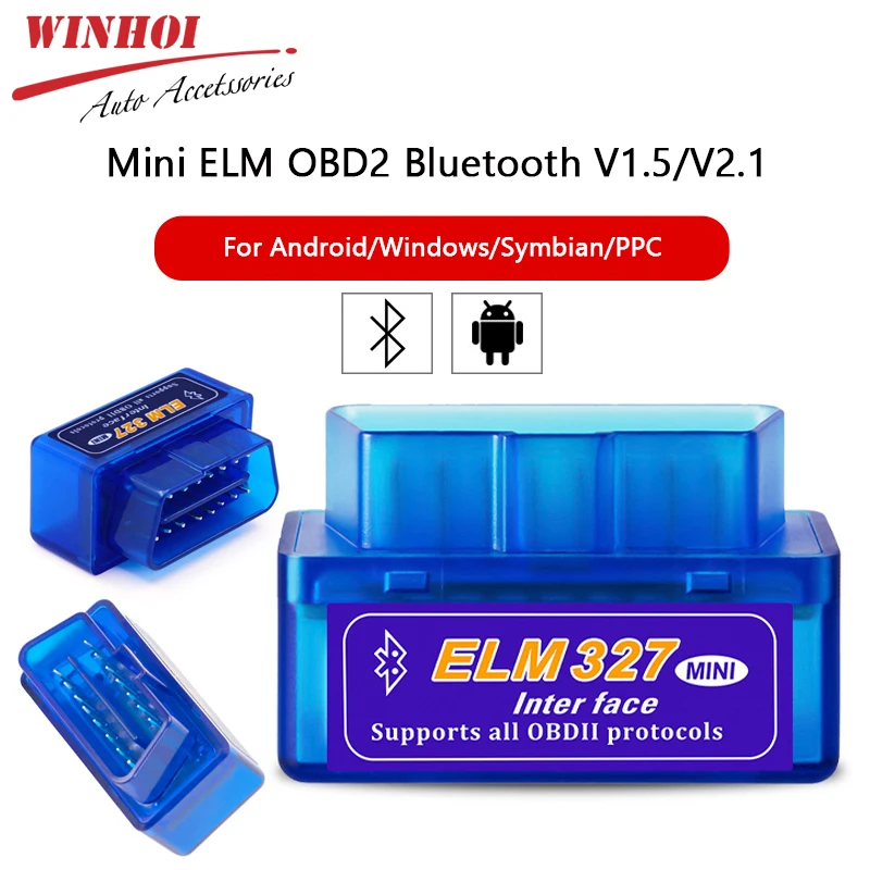 

ELM327 OBD2 Bluetooth V1.5 V2.1 Car Diagnostic Tool Mini Automotive Scanner Code Reader Protocol for Android/Windows/Symbian