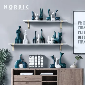 

Nordic Style Resin Animal Ornament Home Decoration Accessories Home Livingroom Creative Table Deer Figurines Art Wedding Gifts