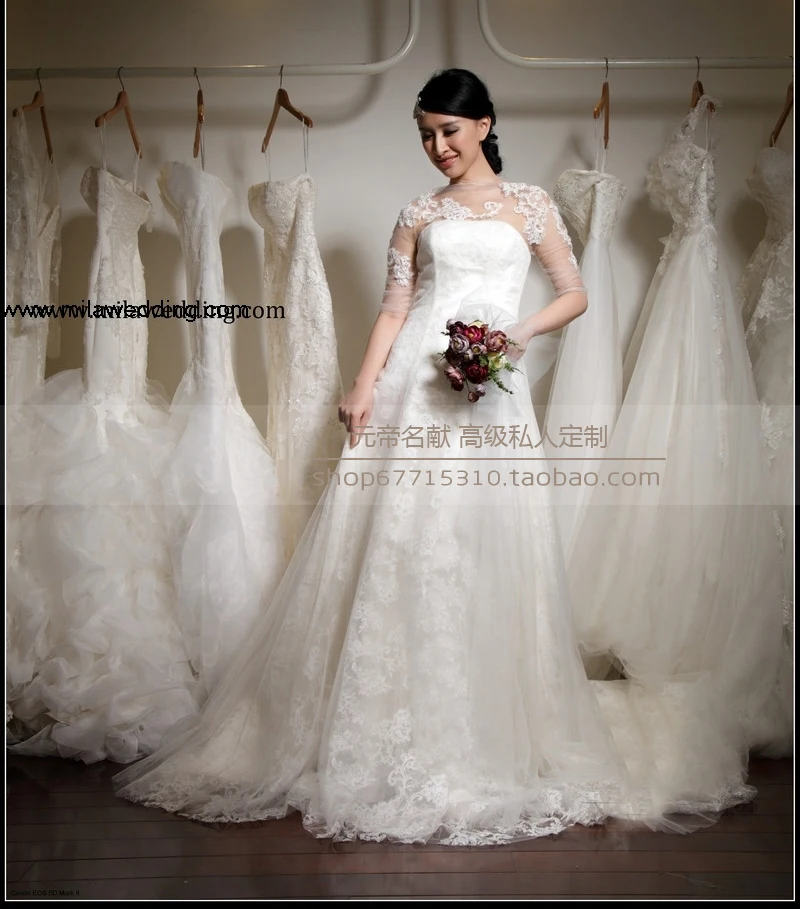 Casamento/Тюлевое ТРАПЕЦИЕВИДНОЕ Новое романтическое сексуальное платье с рукавами vestido de novia renda, кружевное платье для невесты, платья для матери невесты
