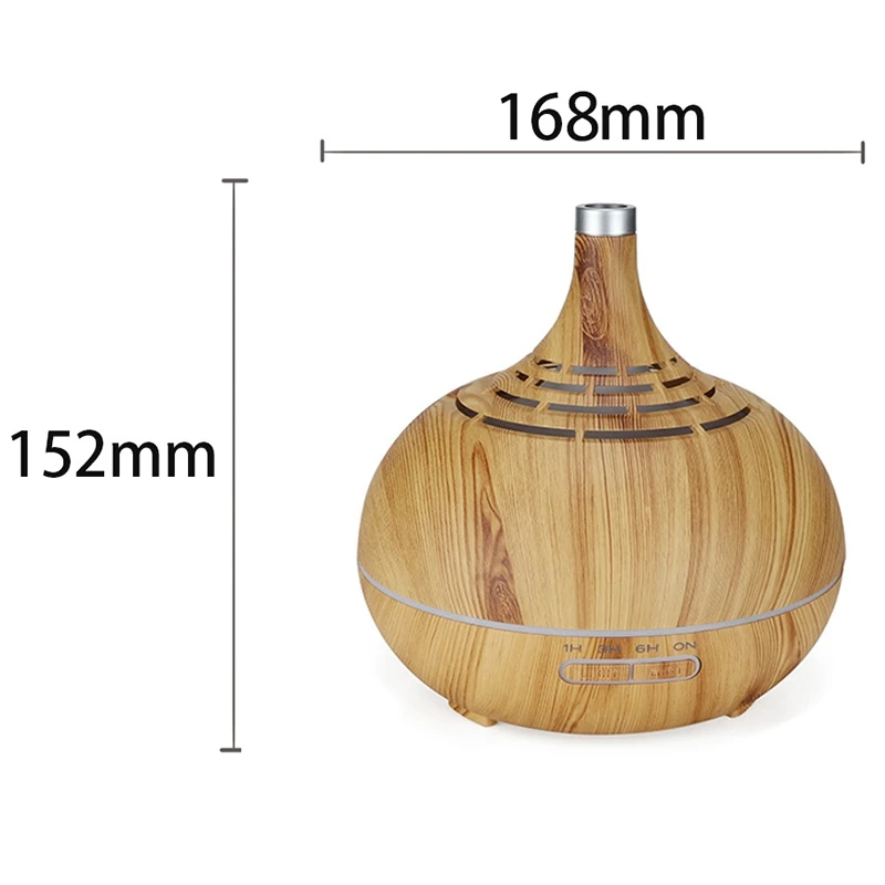 

400Ml Air Humidifier Aroma Essential Oil Diffuser with Hollow Wood Grain 7 Color Changing Led Lights for Office Home