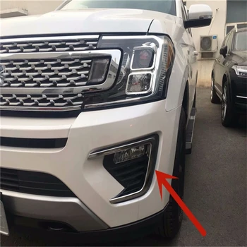 

WELKINRY car auto cover for Ford Expedition IV U553 2018 2019 2020 ABS chrome front head fog lamp light trim