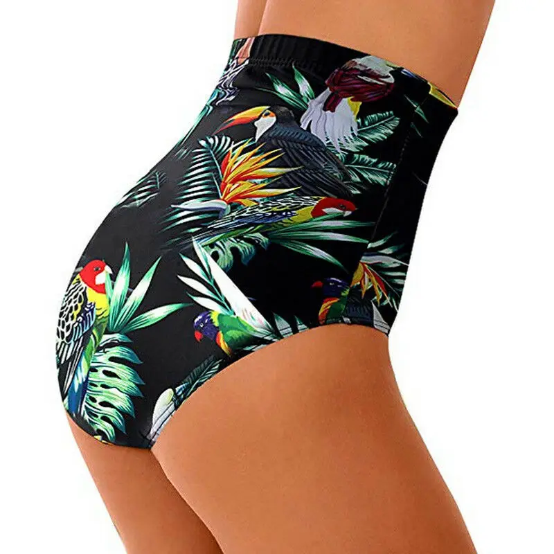 Women High Waist Short Bottom Plus Size Swimsuit Swimwear Bathing Bikini Pant Solid Sexy Swimming Bottom Shorts