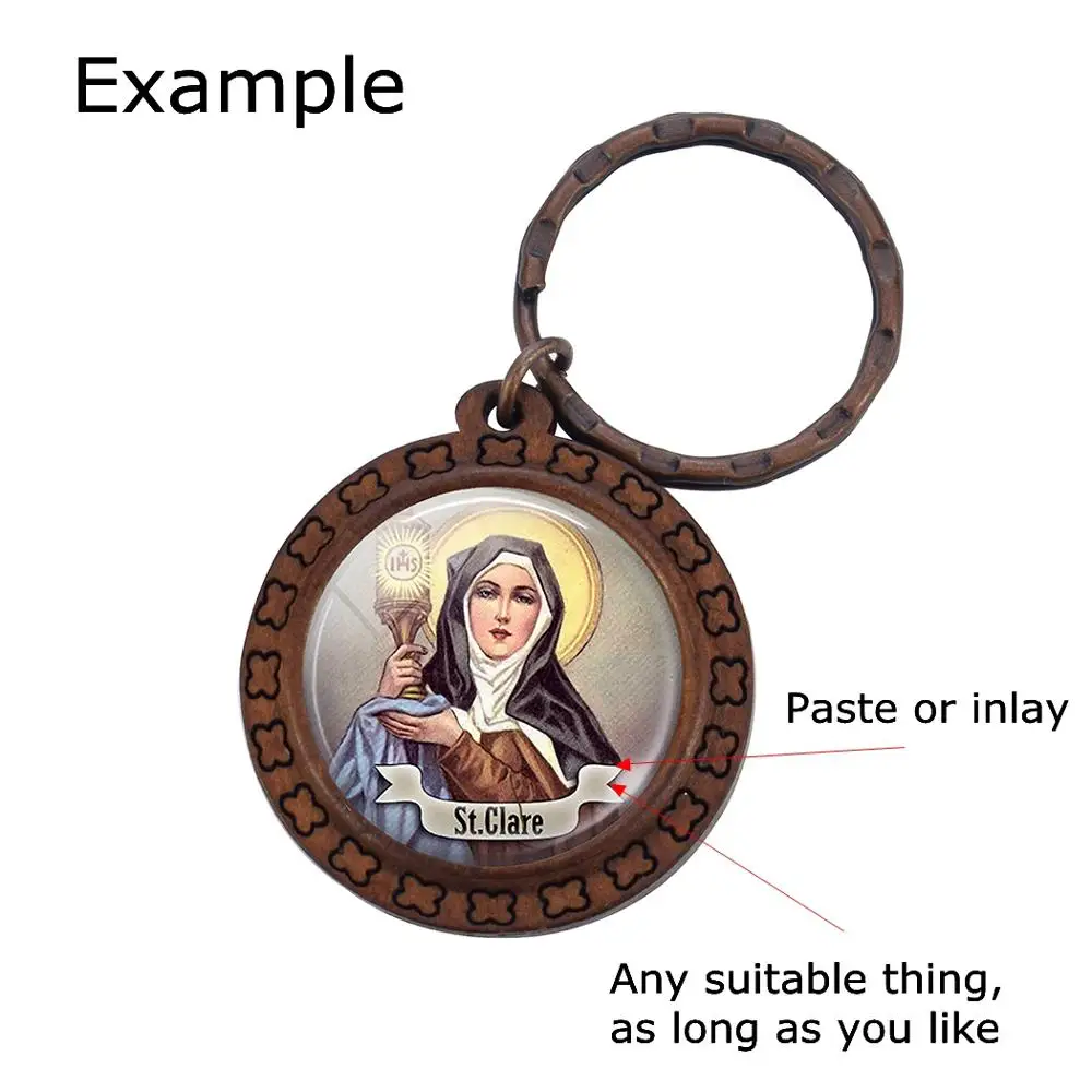 10pcs Wood DIY Christmas Gift handmade wooden keychain