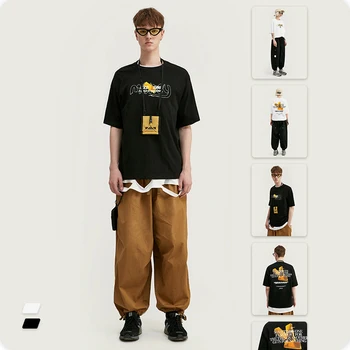 

VIMASS 2020 summer new European American tide brand rock heavy metal English printing men short sleeve loose Tshirt