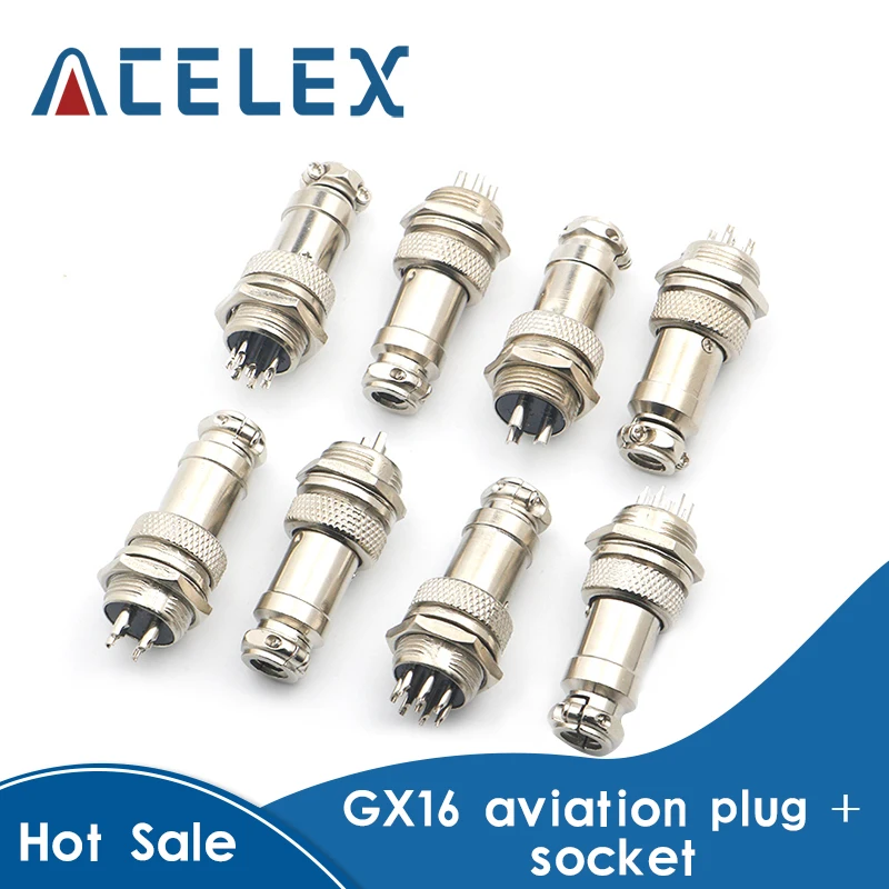 GX16-2/3/4/5/6/7/8 Aviation Plug Male And Female Pin Connector Circular Connectors Socket Plug GX16 Diameter 16mm afbeelding