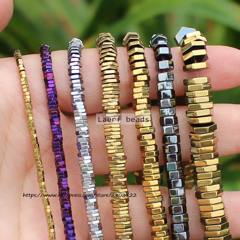 

380pcs ,Very Shining! 9Colors,Many Size, Natural Hematite Hexagonal Plate beads Spacer Beads, For DIY Jewelry making !