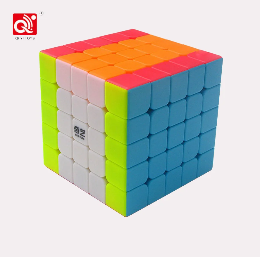 QIYI 5x5x5 магический скоростной кубик, наклейка, менее Профессиональный 5-слойный конкурс, кубики-головоломки, развивающие игрушки для детей