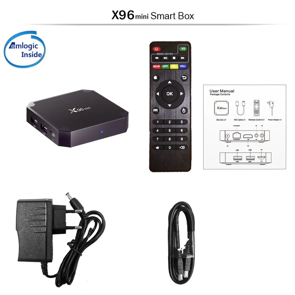 ТВ приставка TEKASMI X96mini Android 9 0 четырехъядерный процессор Amlogic S905W 2 + 16 ГБ Wi Fi H. 265|set top