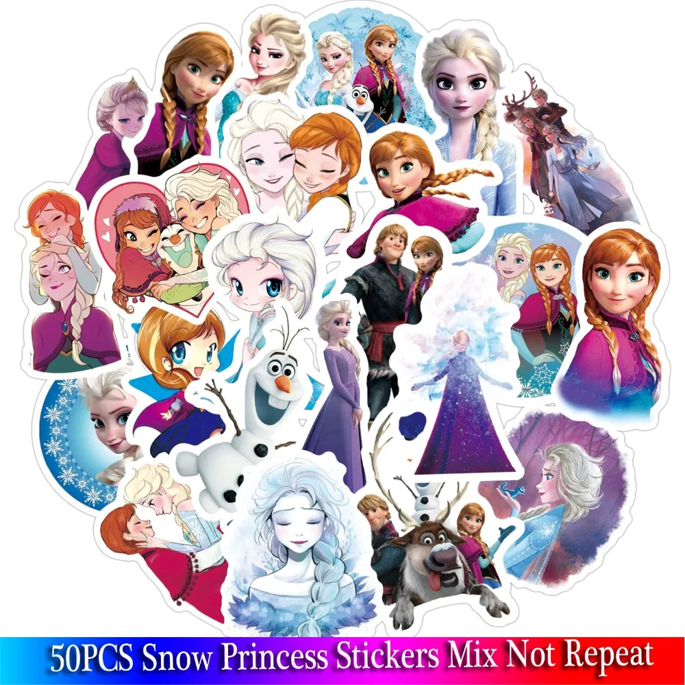 50 шт Упаковка снег наклейки с картинками принцесс Набор для мальчиков багаж скейтборд ноутбук Mac водонепроницаемые наклейки