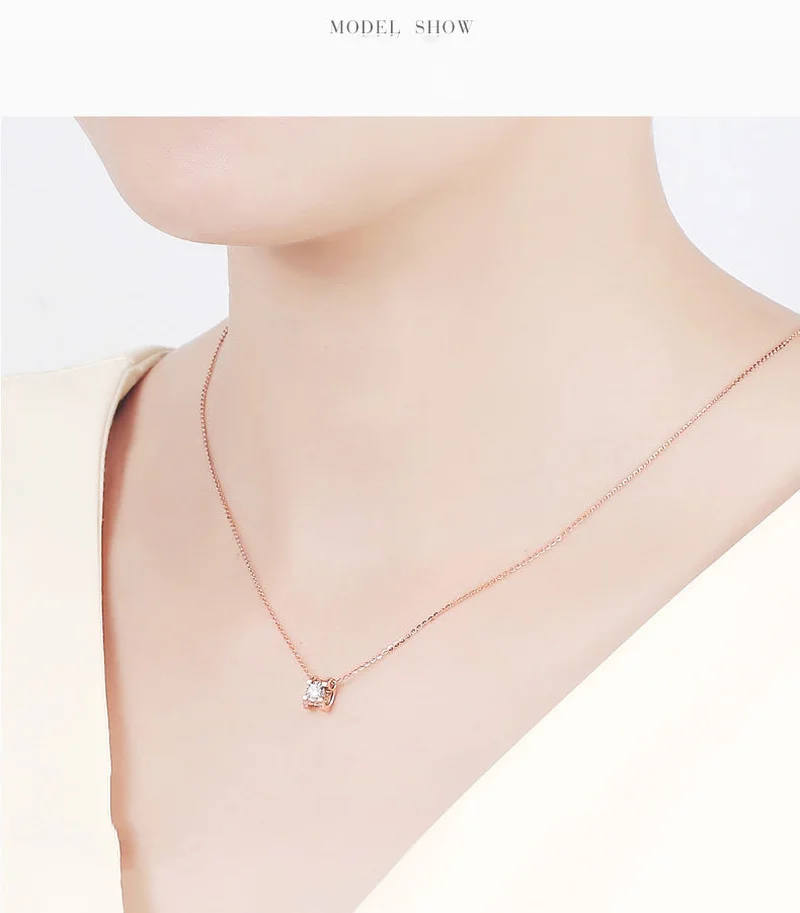 Элегантный 0.10ct бриллиантовый резной 18K Настоящее ТВЕРДОЕ ЗОЛОТО AU750 Подвеска Ожерелье для женщин Девушка Необычные Свадебные предложения ювелирные изделия