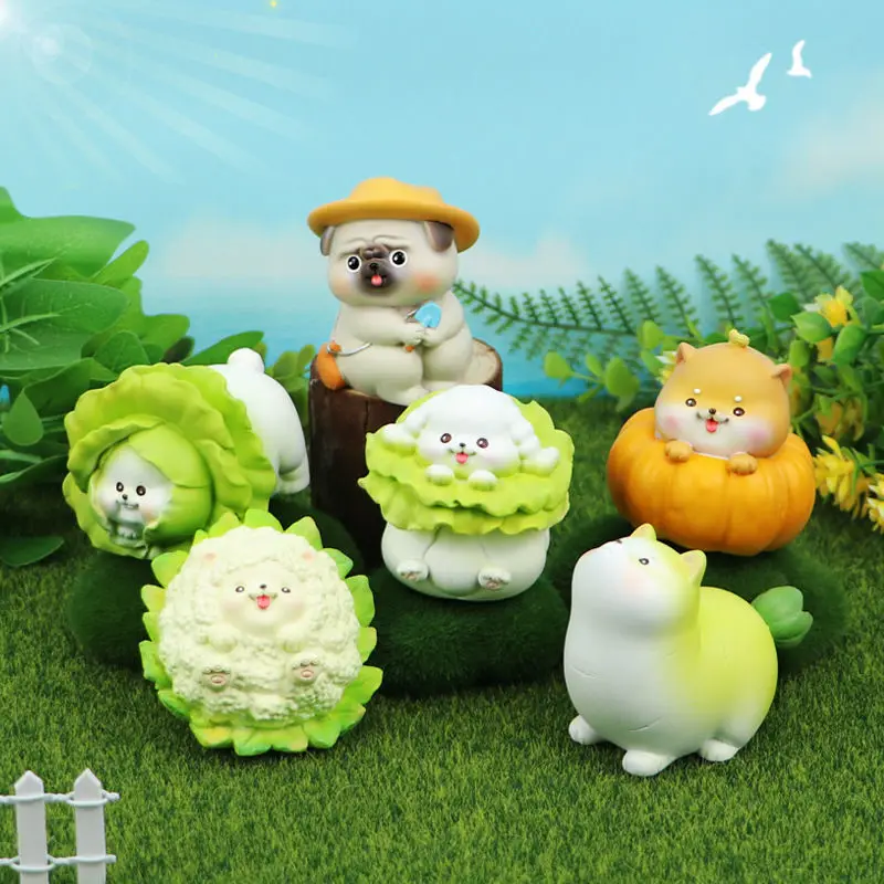 

6pcs/set The World of Vegetable Dogs Blind Box Surprise Dolls Cabbage Dog Animal Figure Toys Home Decoration
